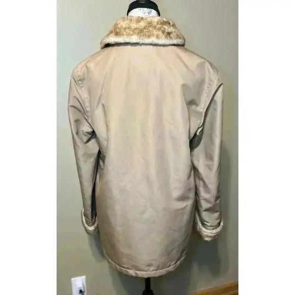 Vintage London Fog Women’s Fur Lined Chore Coat | Removable Hood Wmns Size 11/12 - Picture 9 of 13